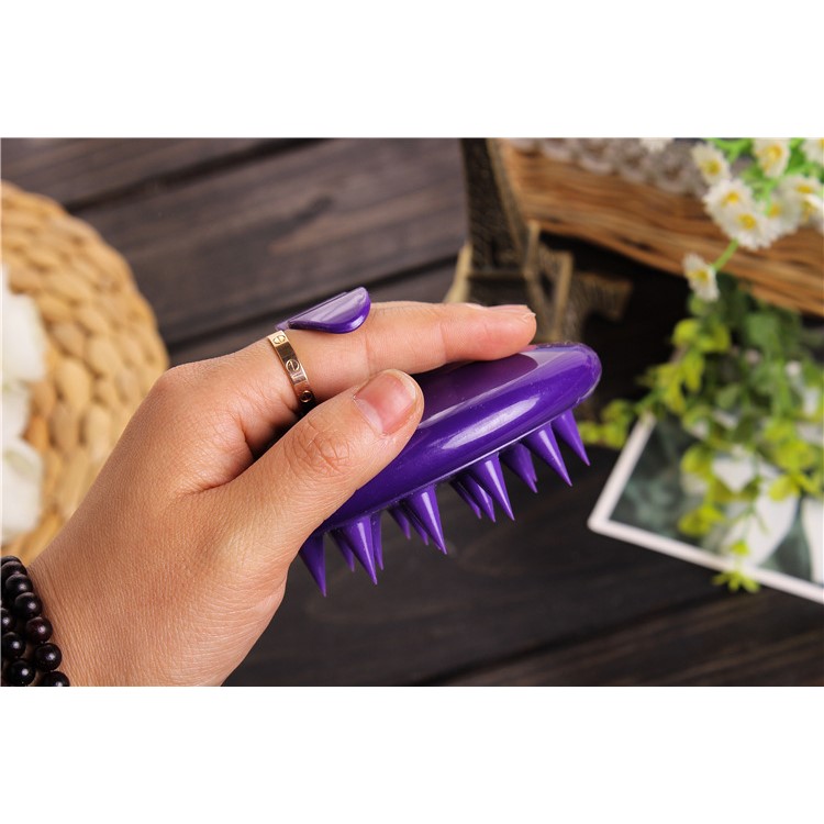 Cat Dog Brush Ultra-Soft Silicone Pins No Scratching Pet Grooming Tool Shedding Massage - White-4