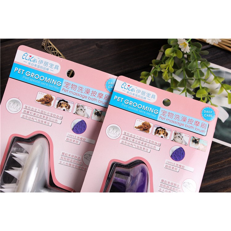 Cat Dog Brush Ultra-Soft Silicone Pins No Scratching Pet Grooming Tool Shedding Massage - White-7