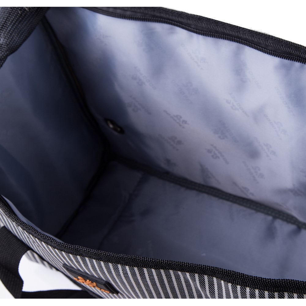 Fashion Stripe Pet Dog Cat Kitty Outdoor Travel Oxford Shoulder Bag Carry Bag - Grey / Size: M-6