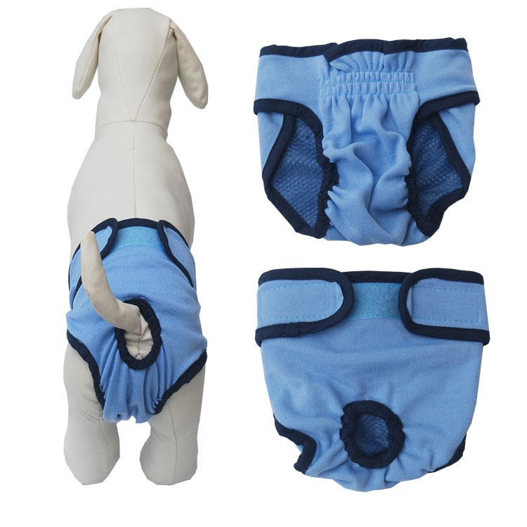 Cotton Breathable Mesh Reusable Washable Premium Dog Diapers, Size: XL - Blue-1