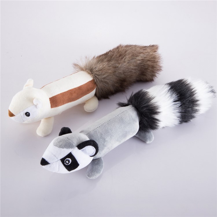 Squirrel Skunk BB Sound Plush Toy Small Soft Doll for Pet Cat/Dog, 30cm - Grey-3