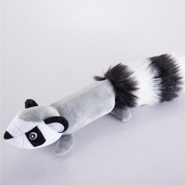 Squirrel Skunk BB Sound Plush Toy Small Soft Doll for Pet Cat/Dog, 30cm - Grey-4