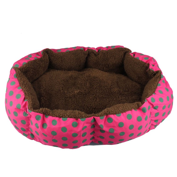 Washable Small Octagonal Dot Dog Kennel Cat Super Soft Cotton Sleep Bag Pet Nest - Rose-2