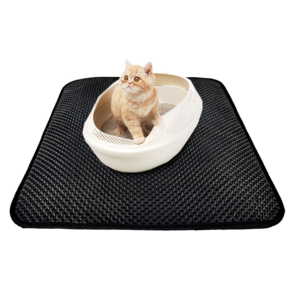 Cat Litter Trapper Litter Mat Clean Cat Mat with Water Proof Layer, Size: 46 x 60cm - Black-3