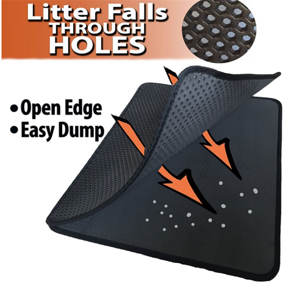 Cat Litter Trapper Litter Mat Clean Cat Mat with Water Proof Layer, Size: 46 x 60cm - Black-8