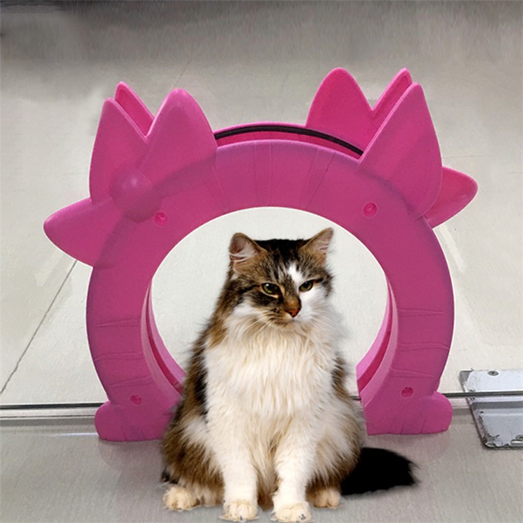 PET Interior Pet Door Easy Access Freely In and Out Door - M / Pink-3