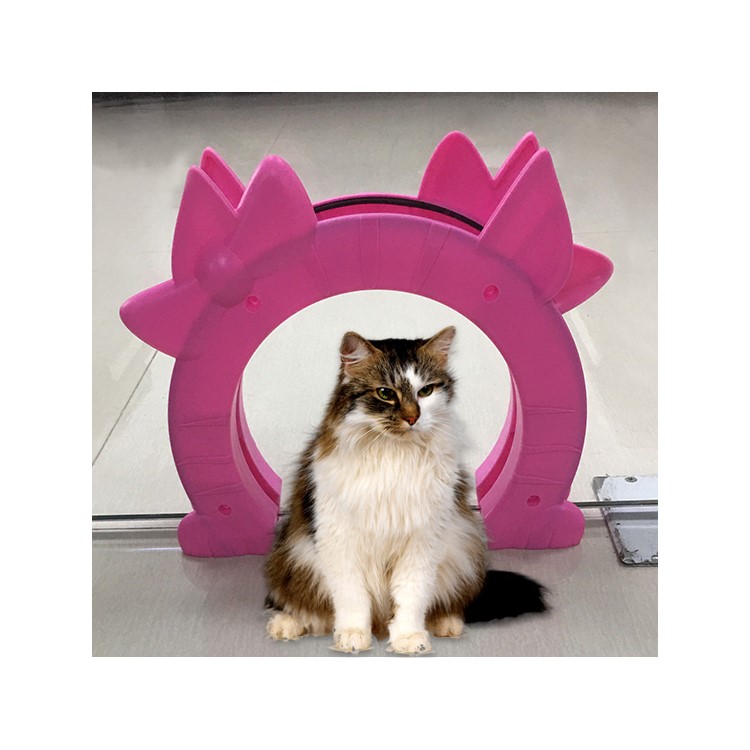 PET Interior Pet Door Easy Access Freely In and Out Door - M / Pink-7