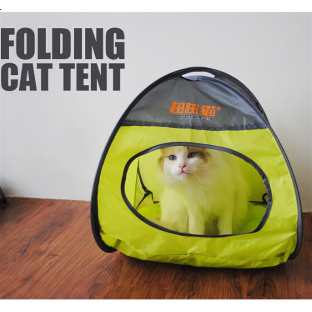Fashion Portable Polyester Pet House Tent with Ball for Small Cats and Dogs, Size: 40 x 40 x 53cm - Green-1