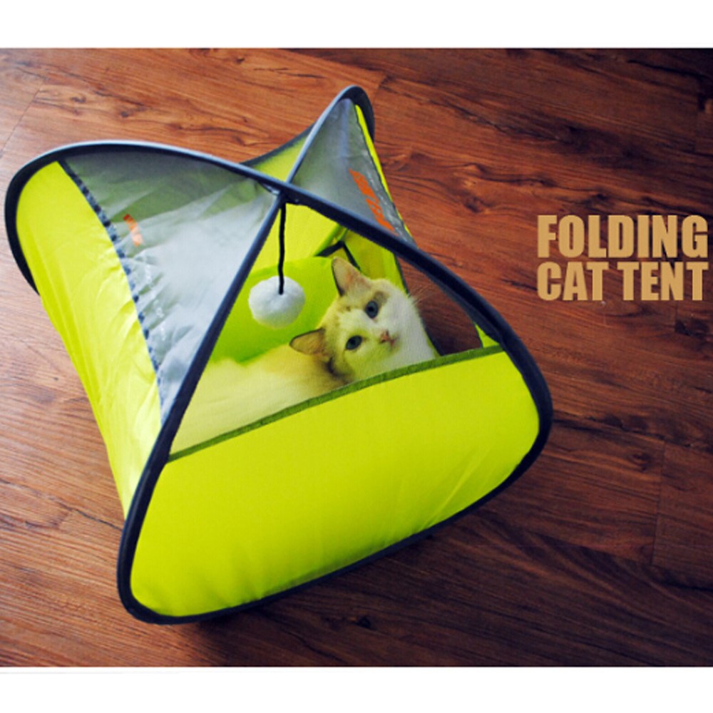 Fashion Portable Polyester Pet House Tent with Ball for Small Cats and Dogs, Size: 40 x 40 x 53cm - Green-2