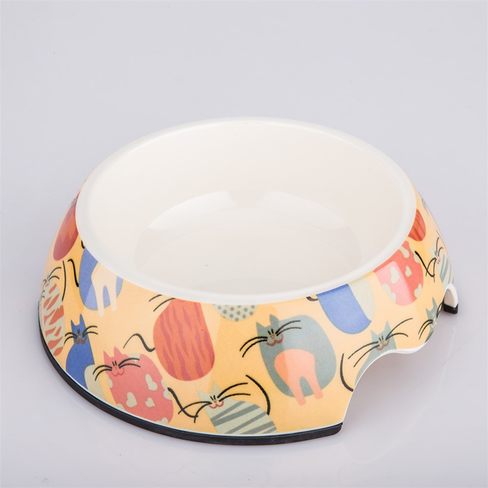 Pet Bowl Anti-slip Non-tip Rubber Cat Dog Kitten Puppy Food Water Feeder Dish - Orange-1