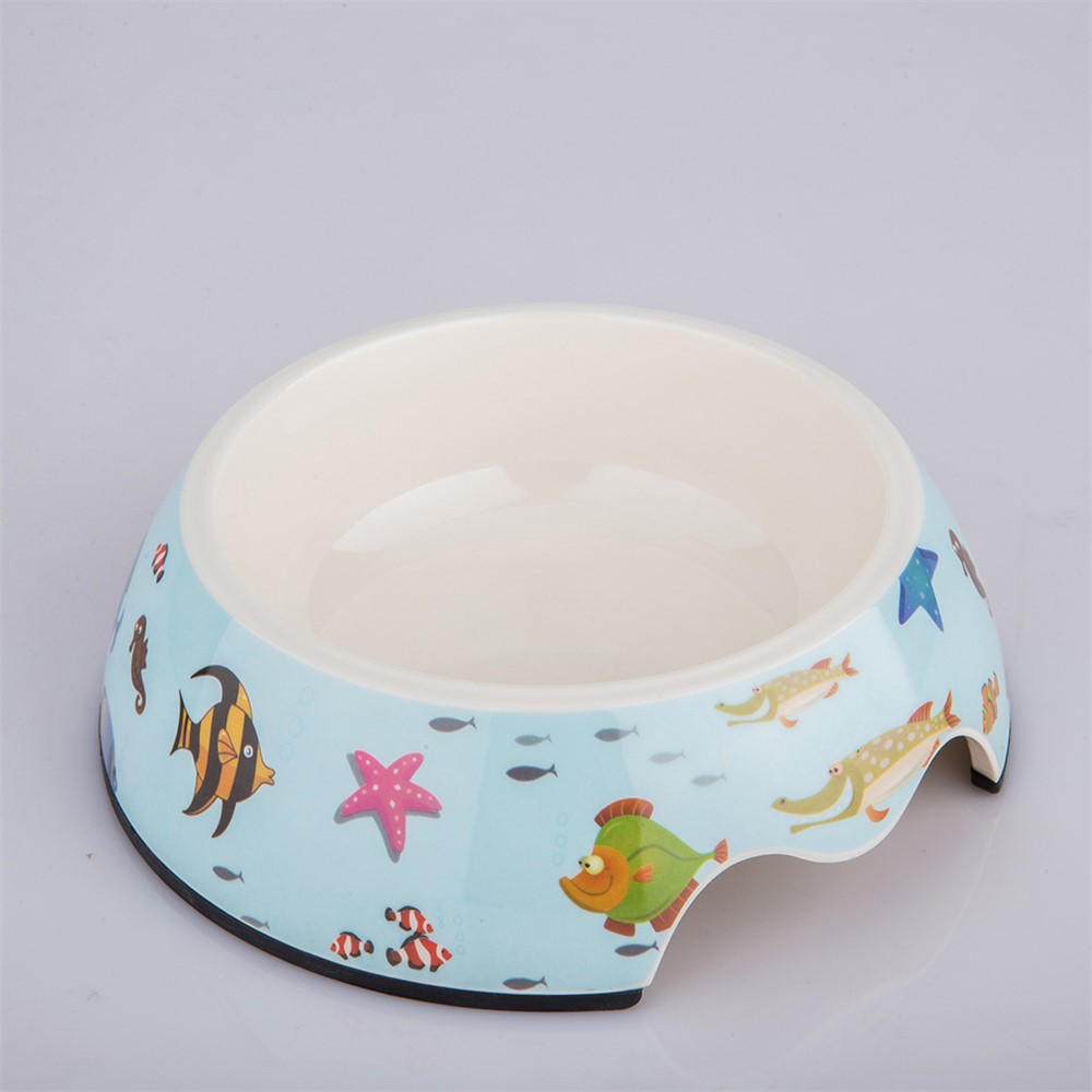 Pet Bowl Widen Anti-slip Non-tip Rubber Cat Dog Kitten Puppy Food Water Feeder Bowl - Blue-1