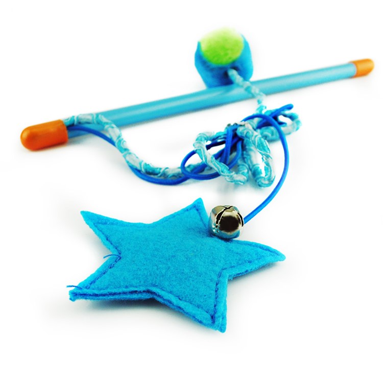 Tease Cat Toy Rod Ball with Star-4