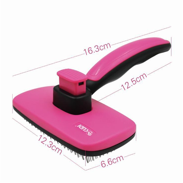 ABS + Stainless Steel Needles Pet Grooming Comb for Dogs and Cats - Pink-2
