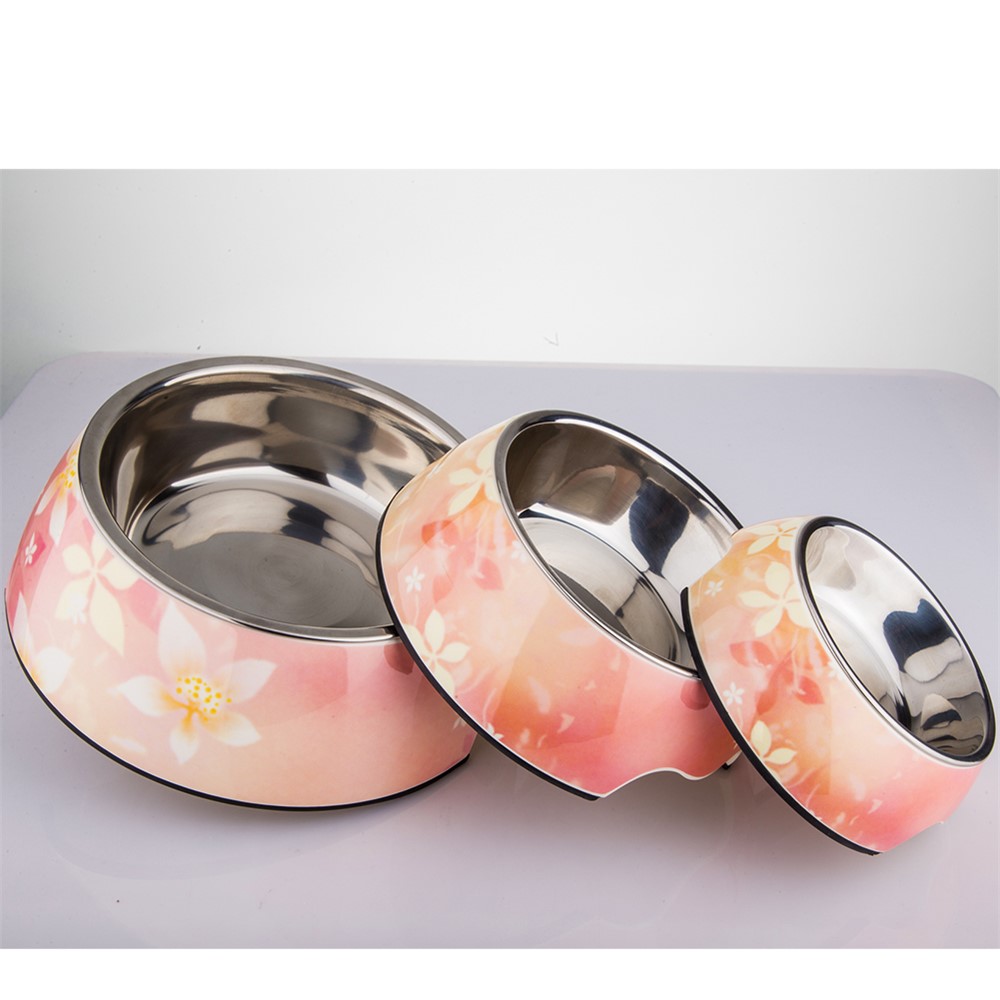 Sakura Pet Bowl Widen Anti-slip Non-tip Rubber Cat Dog Kitten Puppy Food Water Feeder Dish - L-2