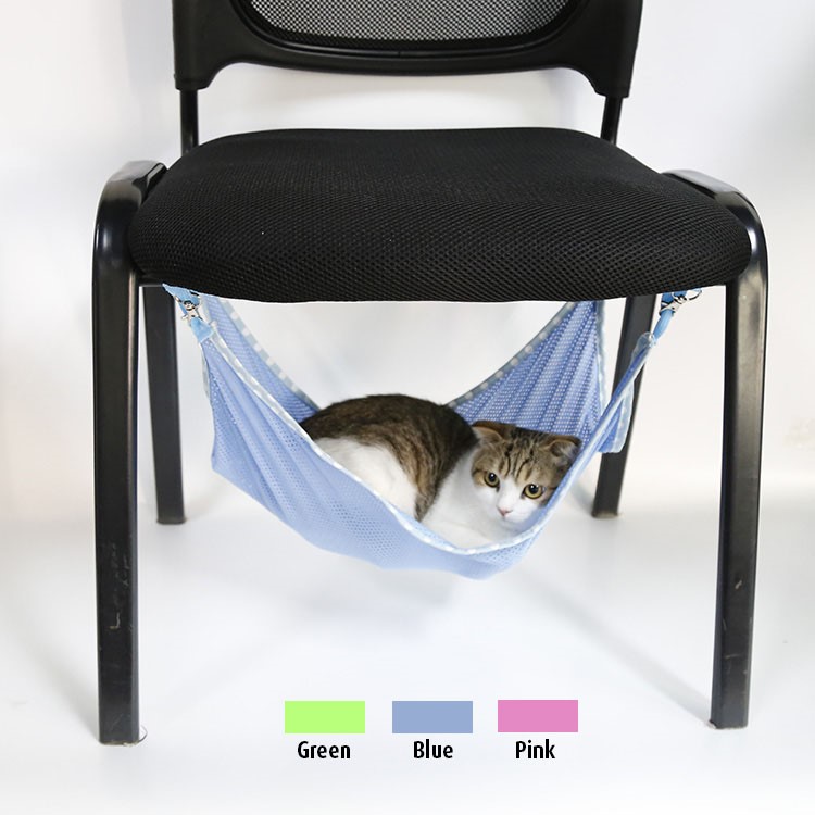 Cute Pet Hanging Bed Breathable Mesh Cat Cage Hammock Bed Mat - S / Pink-6