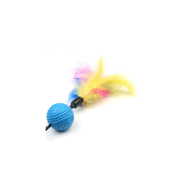 Pet Teasing Toy, Feather Whirl Cat Toy Interactive Chase Ball - L-2