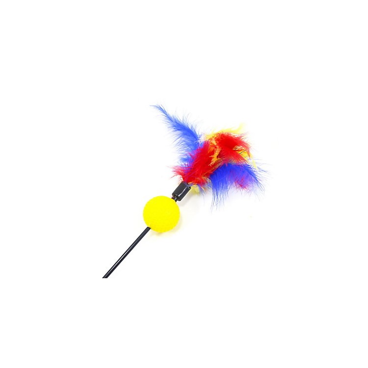 Pet Teasing Toy, Feather Whirl Cat Toy Interactive Chase Ball - L-3