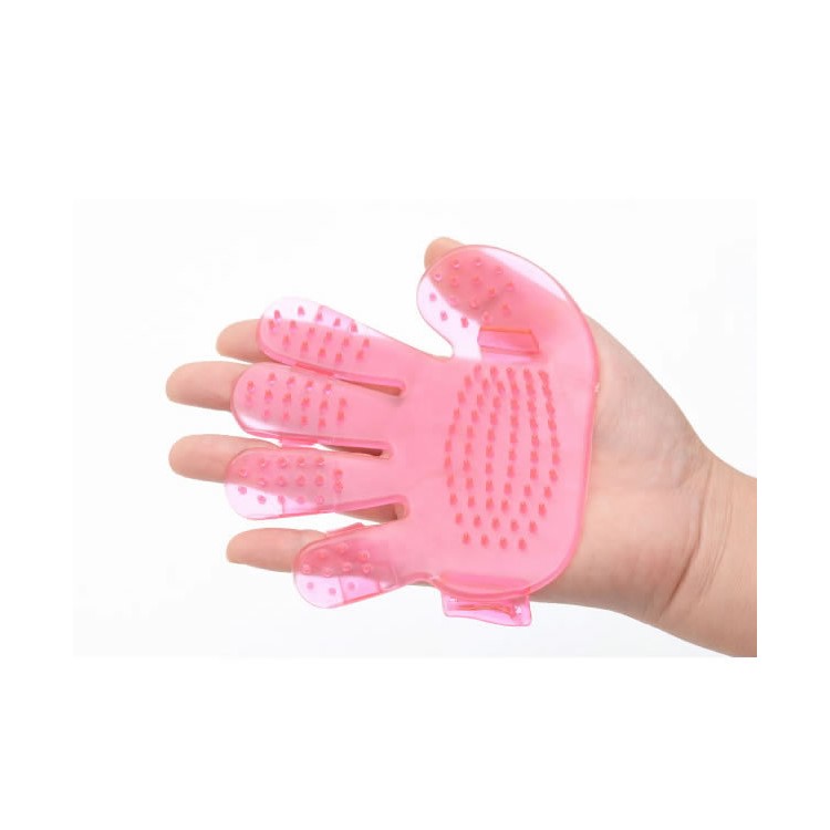Palm Pattern Five Fingers Brush Pet Hairdressing Bath Massage Brush for Dogs, Cats - Pink-1