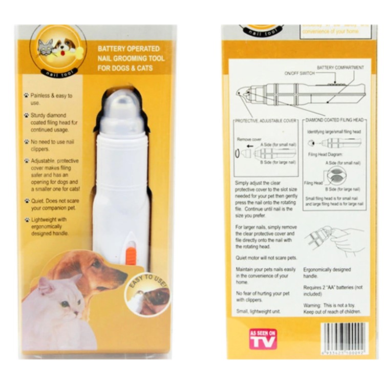 Battery Operated Nail Grooming Tool for Dogs Cats - White-5
