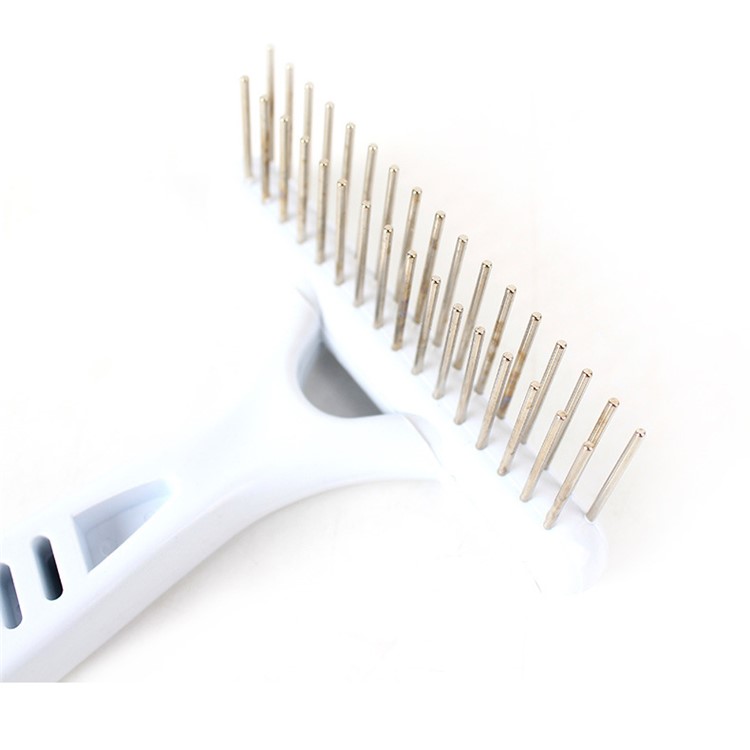 Pet Grooming Rake Comb for Dogs Cats and Other Pets Great Shedding Tool - White-4