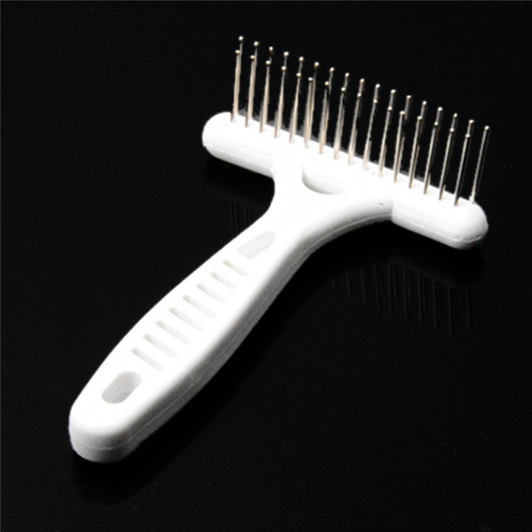 Pet Grooming Rake Comb for Dogs Cats and Other Pets Great Shedding Tool - White-5