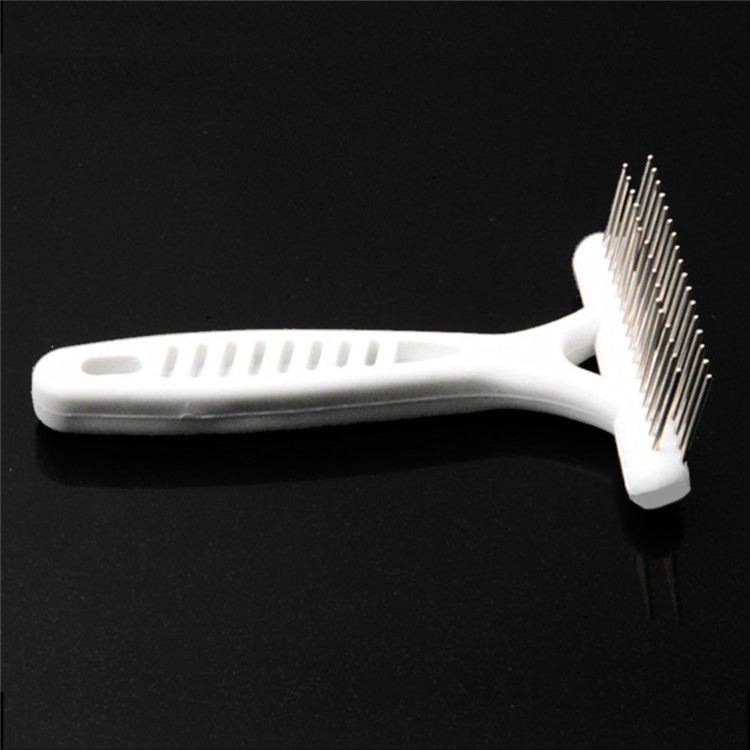 Pet Grooming Rake Comb for Dogs Cats and Other Pets Great Shedding Tool - White-6