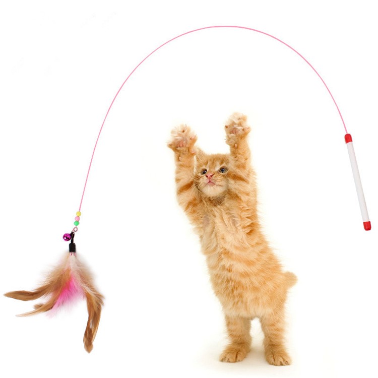 Pet Teasing Toy, Feather Whirl Cat Toy Interactive Chase Ball-1