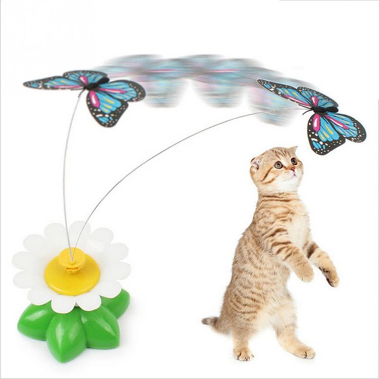 Electric Active Cute Interactive Cat Toy Pet's Toy Cat Teaser Stick - Butterfly-1
