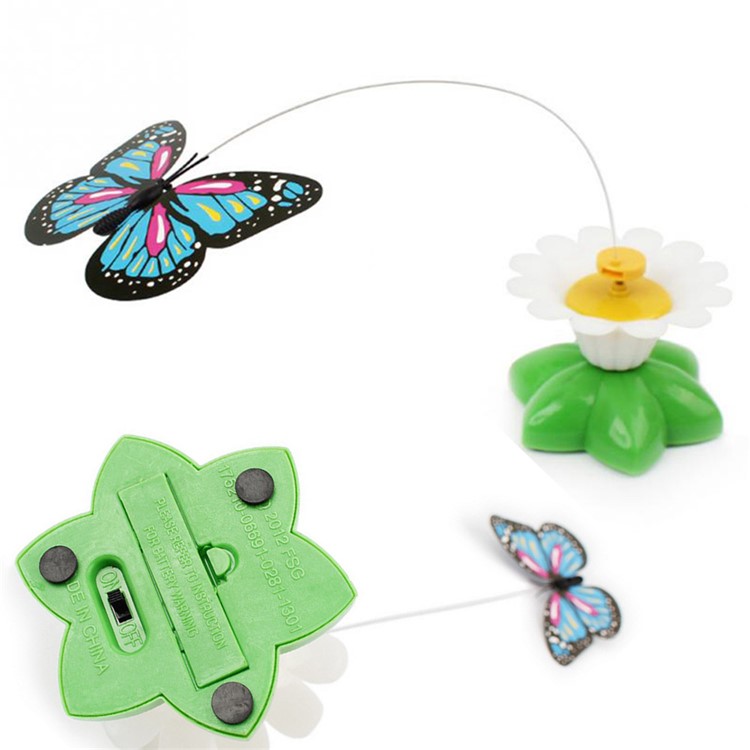 Electric Active Cute Interactive Cat Toy Pet's Toy Cat Teaser Stick - Butterfly-2