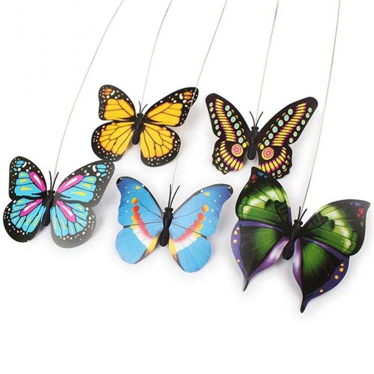 Electric Active Cute Interactive Cat Toy Pet's Toy Cat Teaser Stick - Butterfly-5