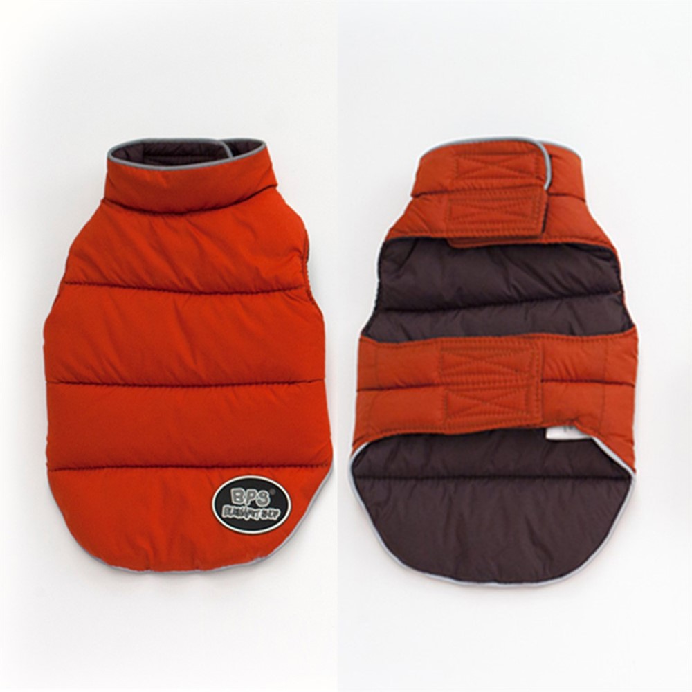 Pet Dog Reversible Clothing Vest Windproof Garment Waterproof Waistcoat - M / Orange + Coffee-1