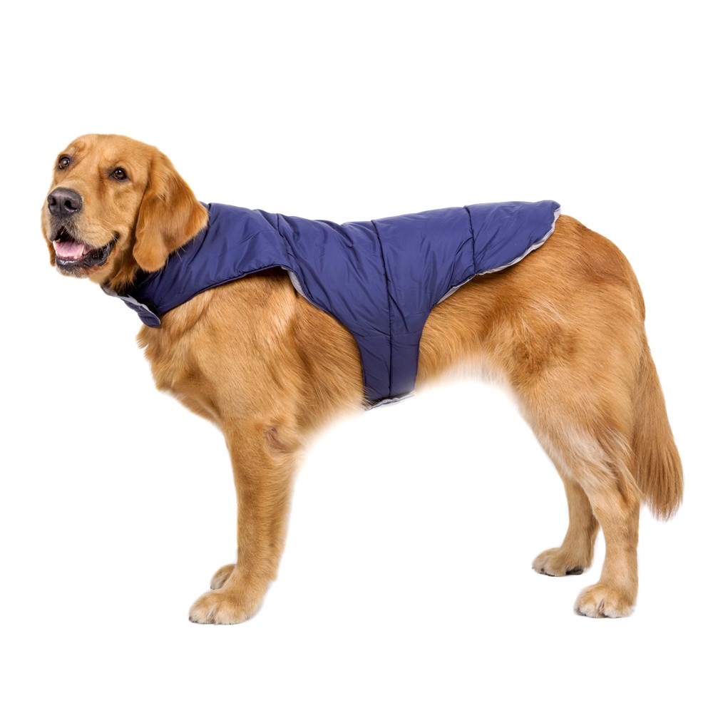 Reflective Reversible Waterproof Dog Jacket Pet Dog Vest Coat, Size: XXXXXXL - Red-5