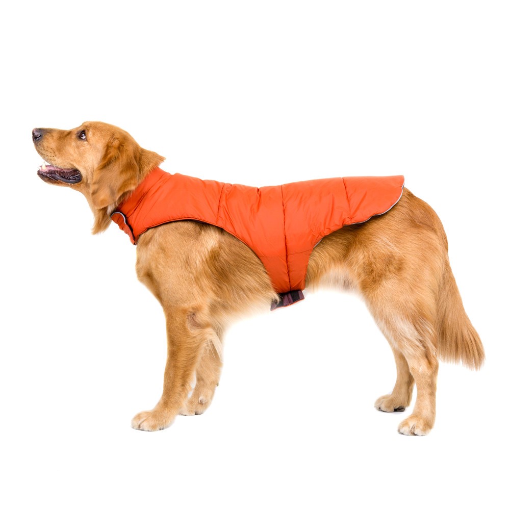 Reversible Waterproof Reflective Dog Jacket Dog Vest Coat, Size: XXXXXXL - Orange-4
