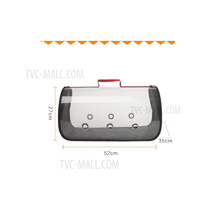Portable Transparent Pet Bag Outdoor Travel Cat Dog Carry Bag Shoulder Bag, Size: S - Red-12