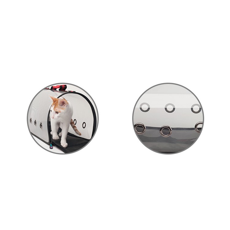 Portable Transparent Pet Bag Outdoor Travel Cat Dog Carry Bag Shoulder Bag, Size: S - Red-3