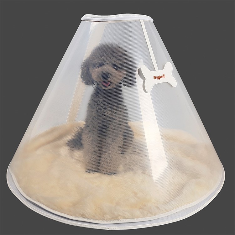 Washable Pet Cave Transparent Dog Cat Igloo House with Removable Cushion - White-2