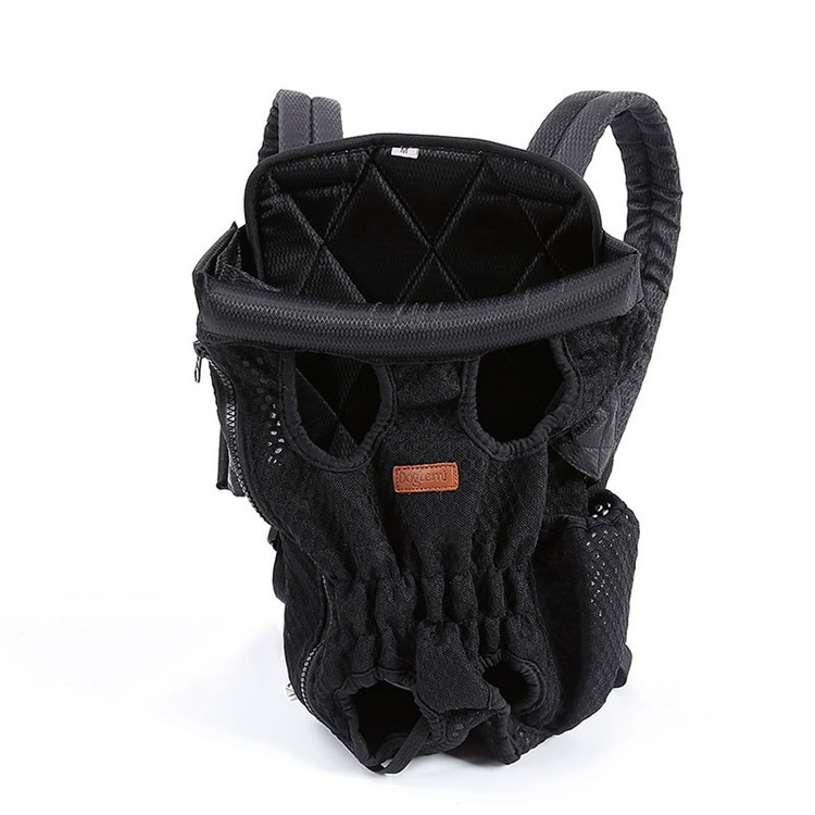 Front Pet Dog Carrier Front Chest Backpack Pet Cat Puppy Holder Bag, Size: M - Black-2