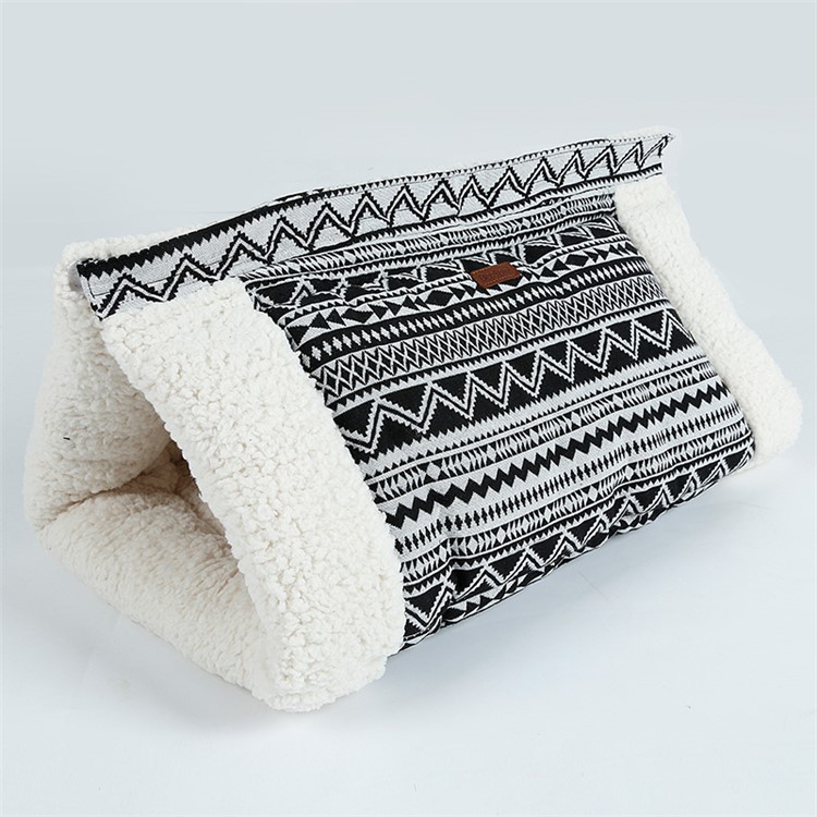 Cat Rustling Sack Functional Winter Warm Cat Pet Cave Mat - Black-2