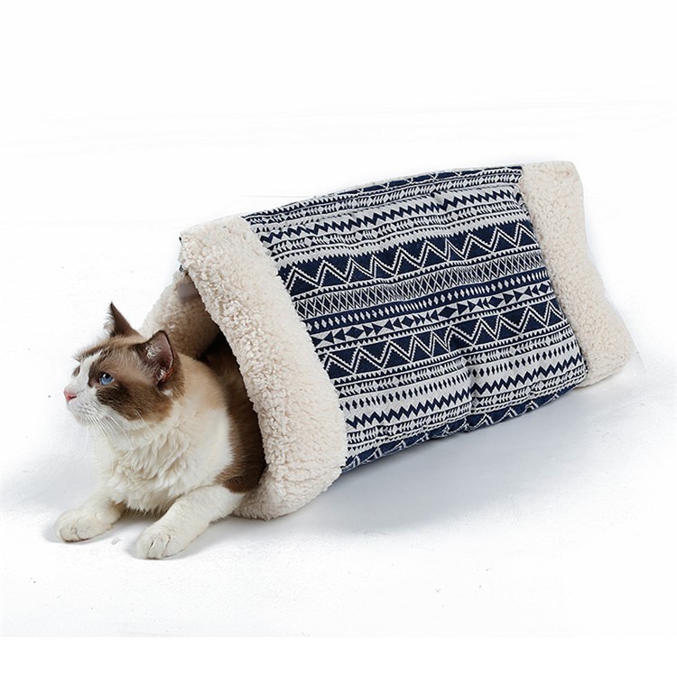 Cat Rustling Sack Functional Winter Warm Cat Pet Cave Pad - Blue-8