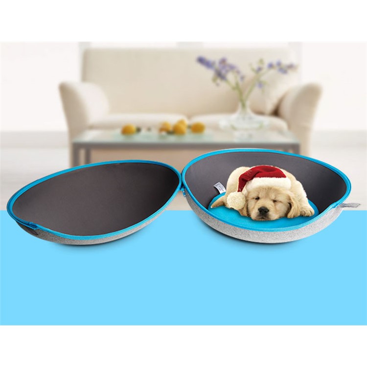 Removable Natural Egg Shaped Soft Pet House Dog Cat Bed Sleeping Nest with Zipper - Grey-5