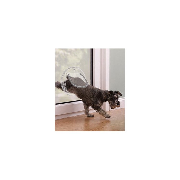 Round Clear Cat Flap with Door Liner Pet Door with 4 Ways Lock, Size: 400 x 400 x 40mm-8