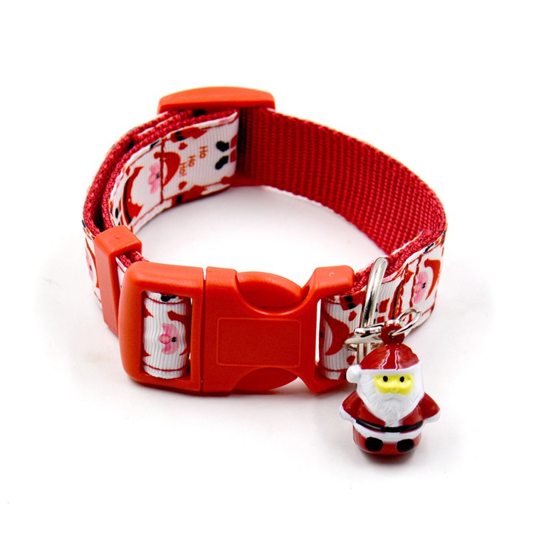 Christmas Adjustable Santa Claus Dot Cat Pet Collar + Traction Rope - S Size-3