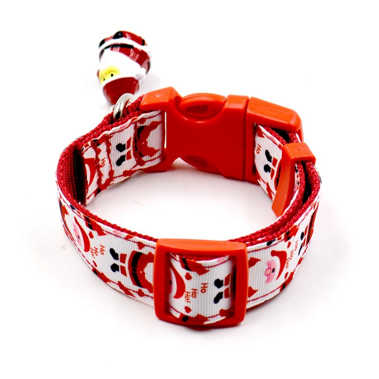 Christmas Adjustable Santa Claus Dot Cat Pet Collar + Traction Rope - S Size-4