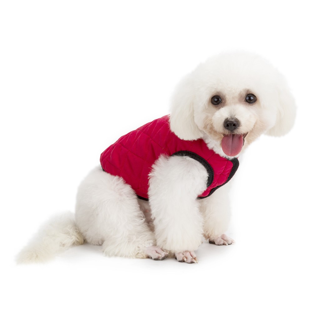 Dog Grip Texture Peach Skin Warm Cloth Vest Windproof Garment Waterproof Waistcoat - 2XL / Red-2