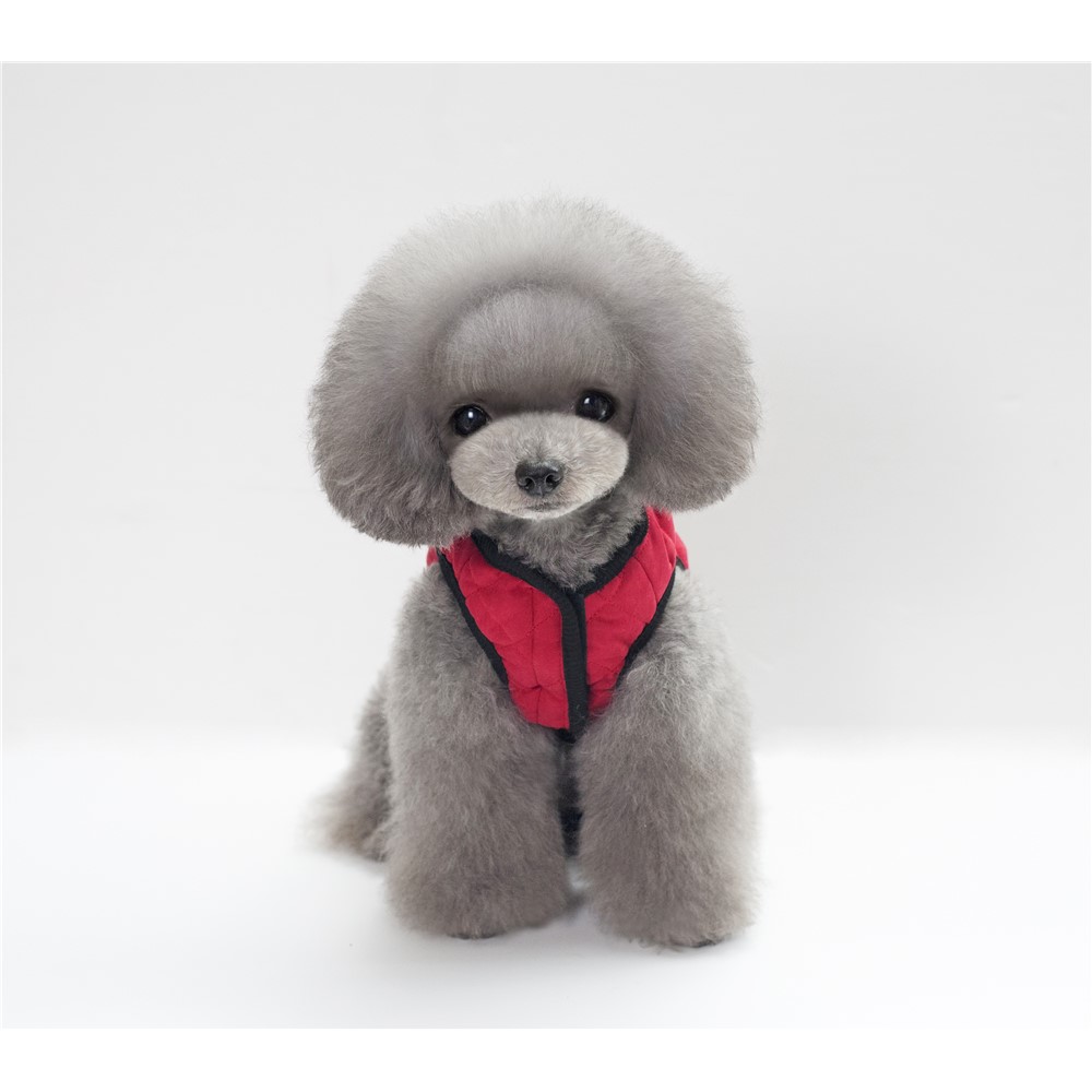 Dog Grip Texture Peach Skin Warm Cloth Vest Windproof Garment Waterproof Waistcoat - 2XL / Red-4