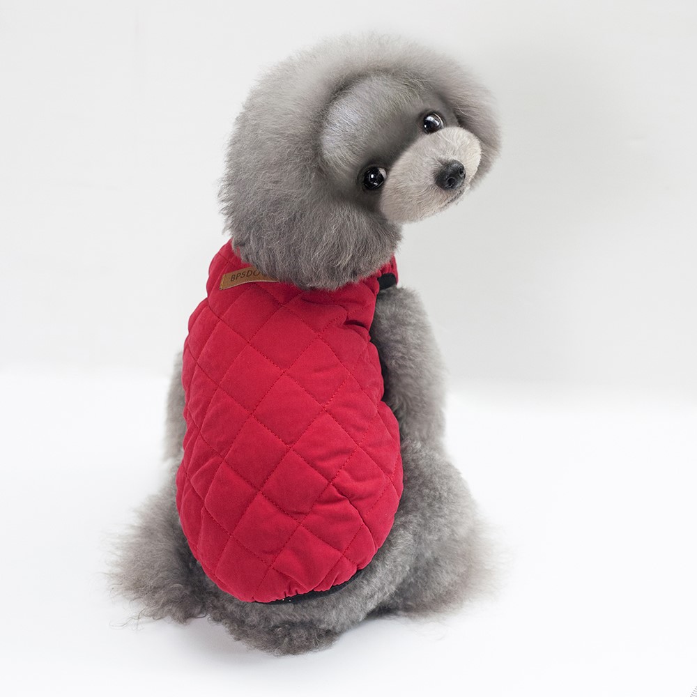 Dog Grip Texture Peach Skin Warm Cloth Vest Windproof Garment Waterproof Waistcoat - 2XL / Red-6
