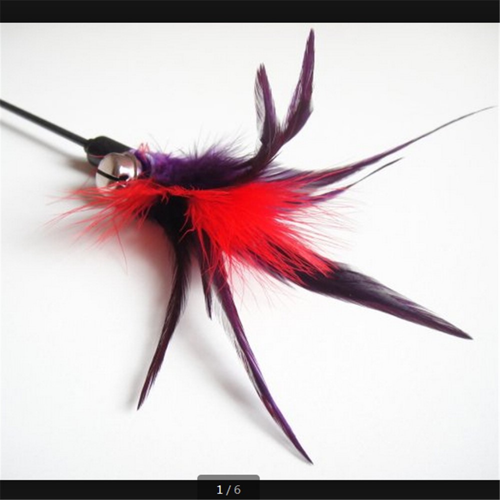 Fashion and Cute Cat's Toys Multi-color Funny Feather Stick Pet's Toys - Random-2