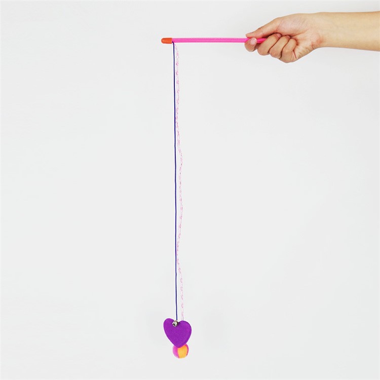 Catnip Heart and Ball Shape with Bell Cat Pet Teaser Toy-3