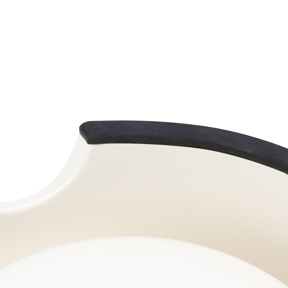 2 in 1 Melamine Pet Dog Bowl with Stainless Steel Bowl Insert - Size: M / White-5