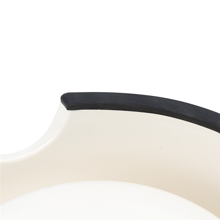 Removable Melamine and Stainless Steel Pet Bowl Anti-skid Round Bowl for Puppy and Kitty, Size L - White-5